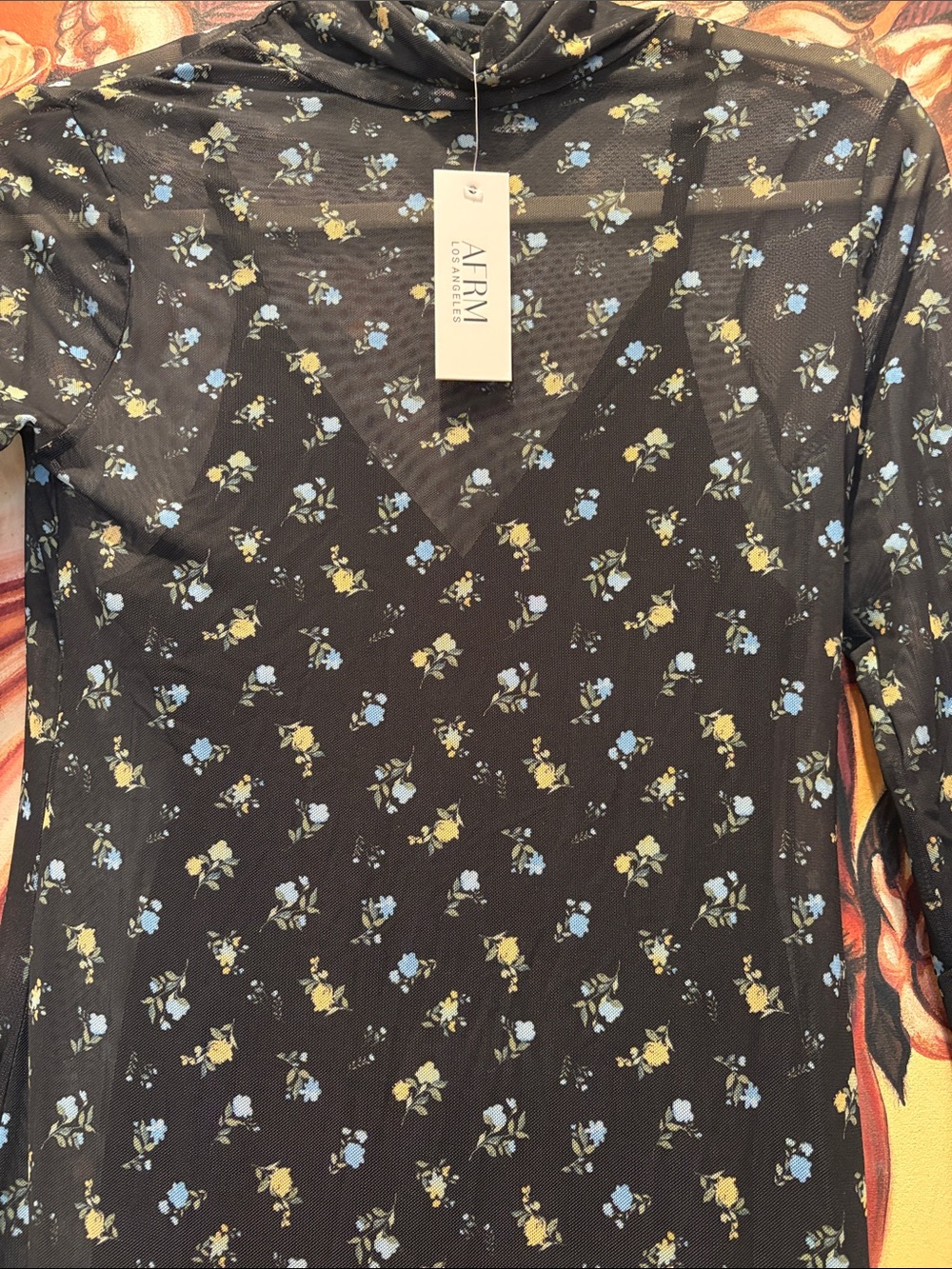 AFRM Marni Sheer Floral Midi Dress - Picture 6 of 6